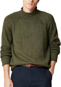 Men's Chunky Cotton Roll Neck Sweater - Raglan Sleeve Fisherman Knit Pullover for Cold Coastal Weekends - Medium