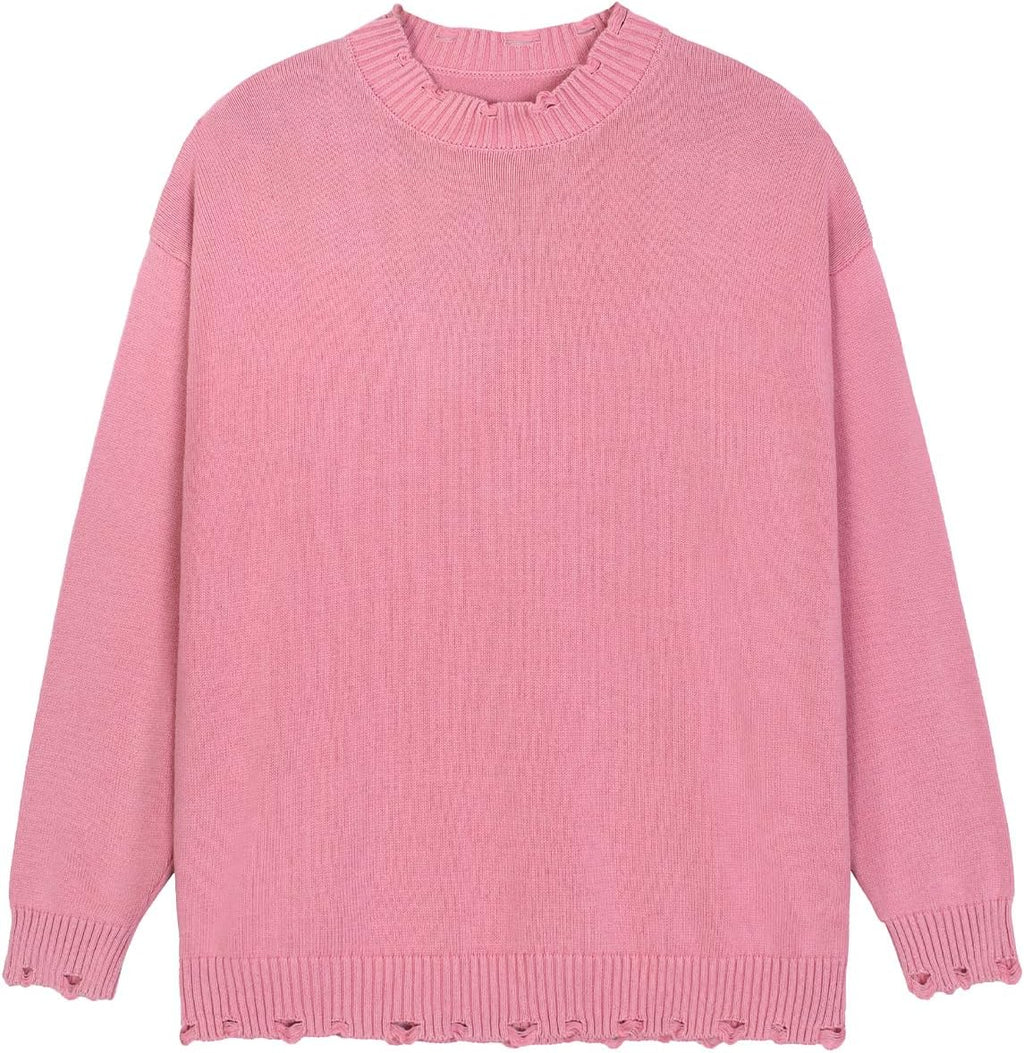 Oversized Cable Knit Sweater - Unisex Long Sleeve Jumper in a Relaxed Cut for Streetwear Through Winter - Patchwork Blue
