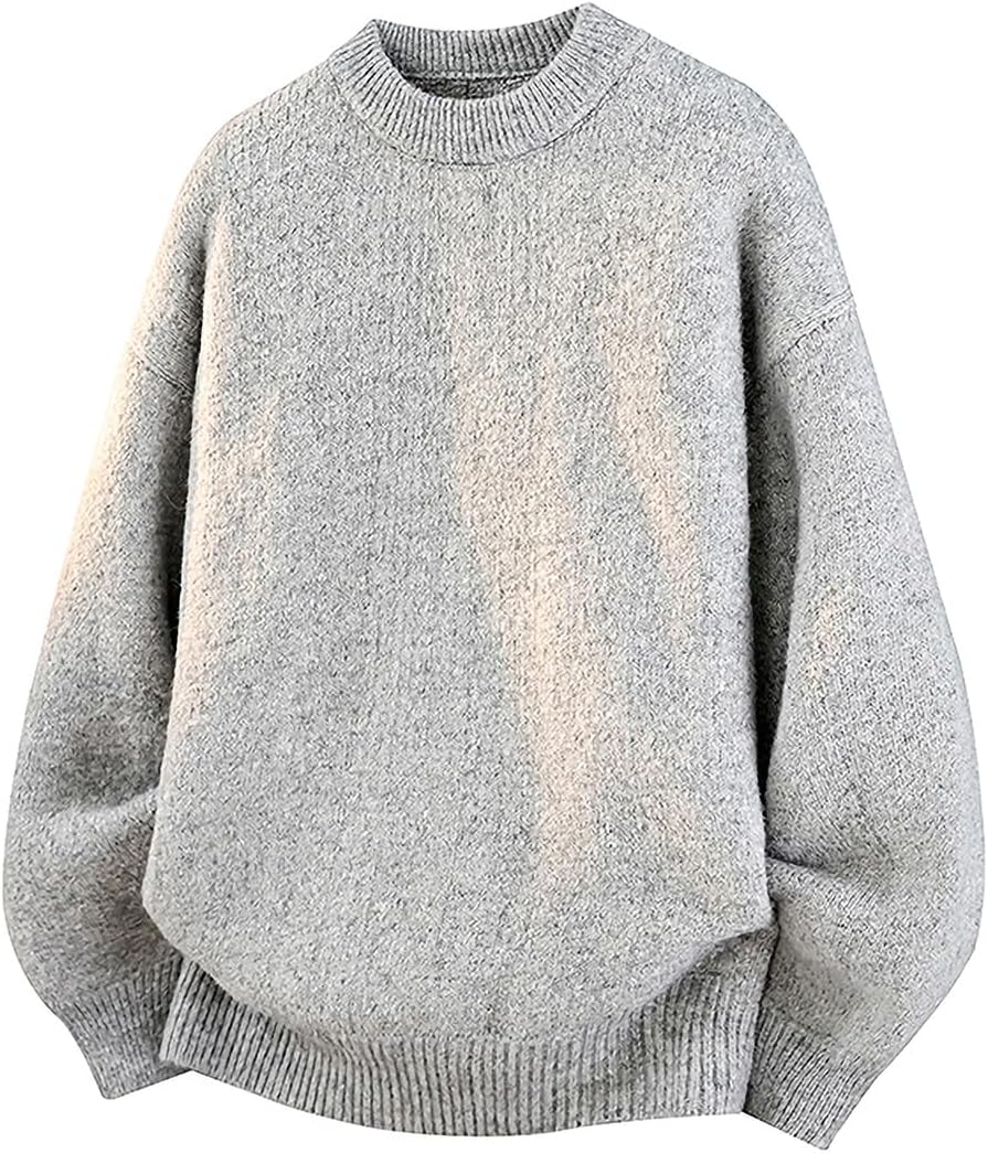 Oversized Cable Knit Sweater - Unisex Long Sleeve Jumper in a Relaxed Cut for Streetwear Through Winter - Chic Light Gra