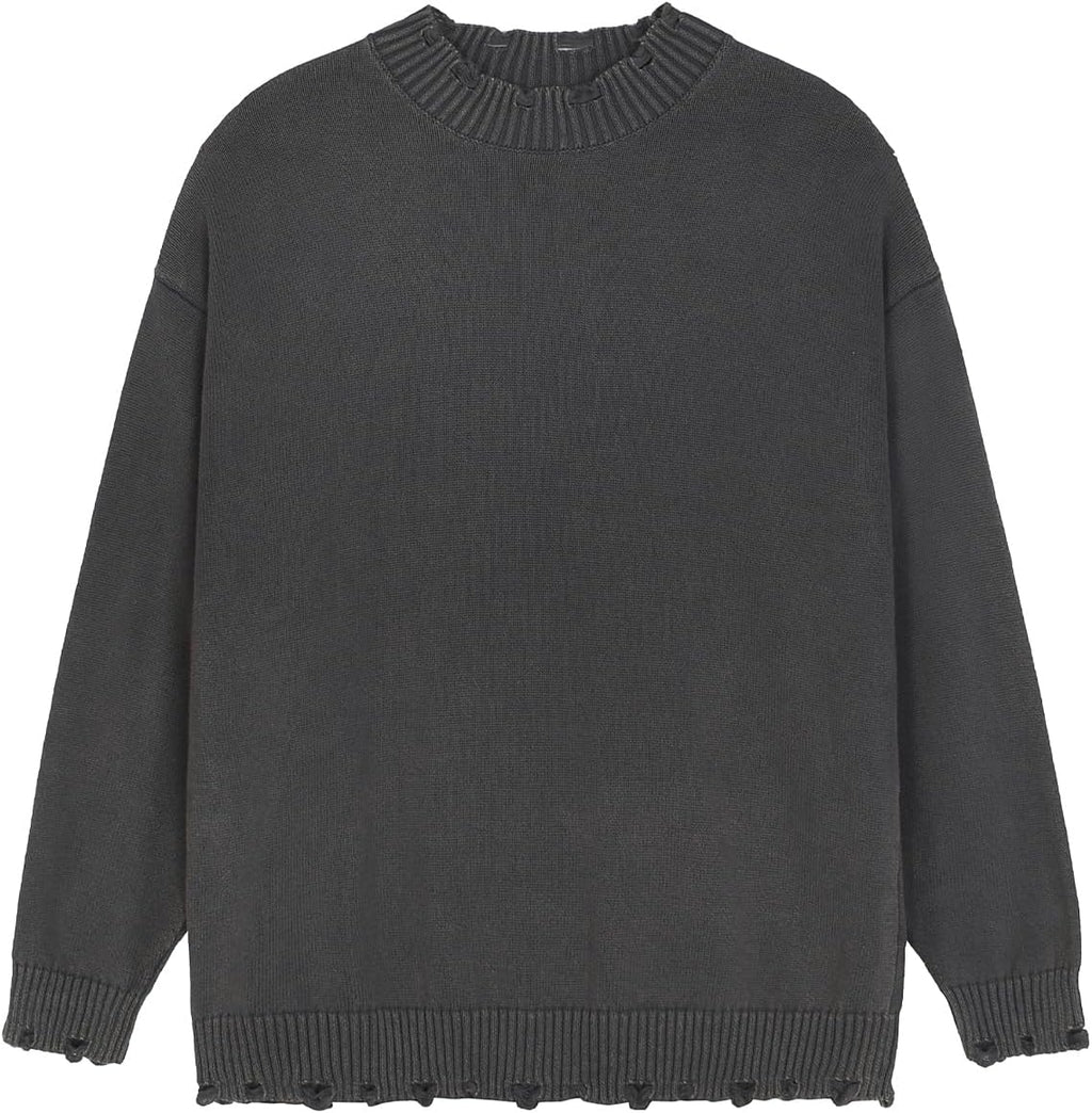 Oversized Cable Knit Sweater - Unisex Long Sleeve Jumper in a Relaxed Cut for Streetwear Through Winter - Patchwork Blue