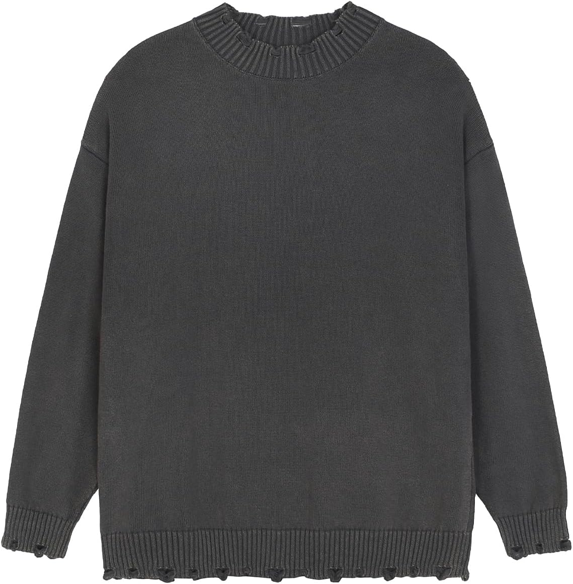 Oversized Cable Knit Sweater - Unisex Long Sleeve Jumper in a Relaxed Cut for Streetwear Through Winter - Patchwork Blue
