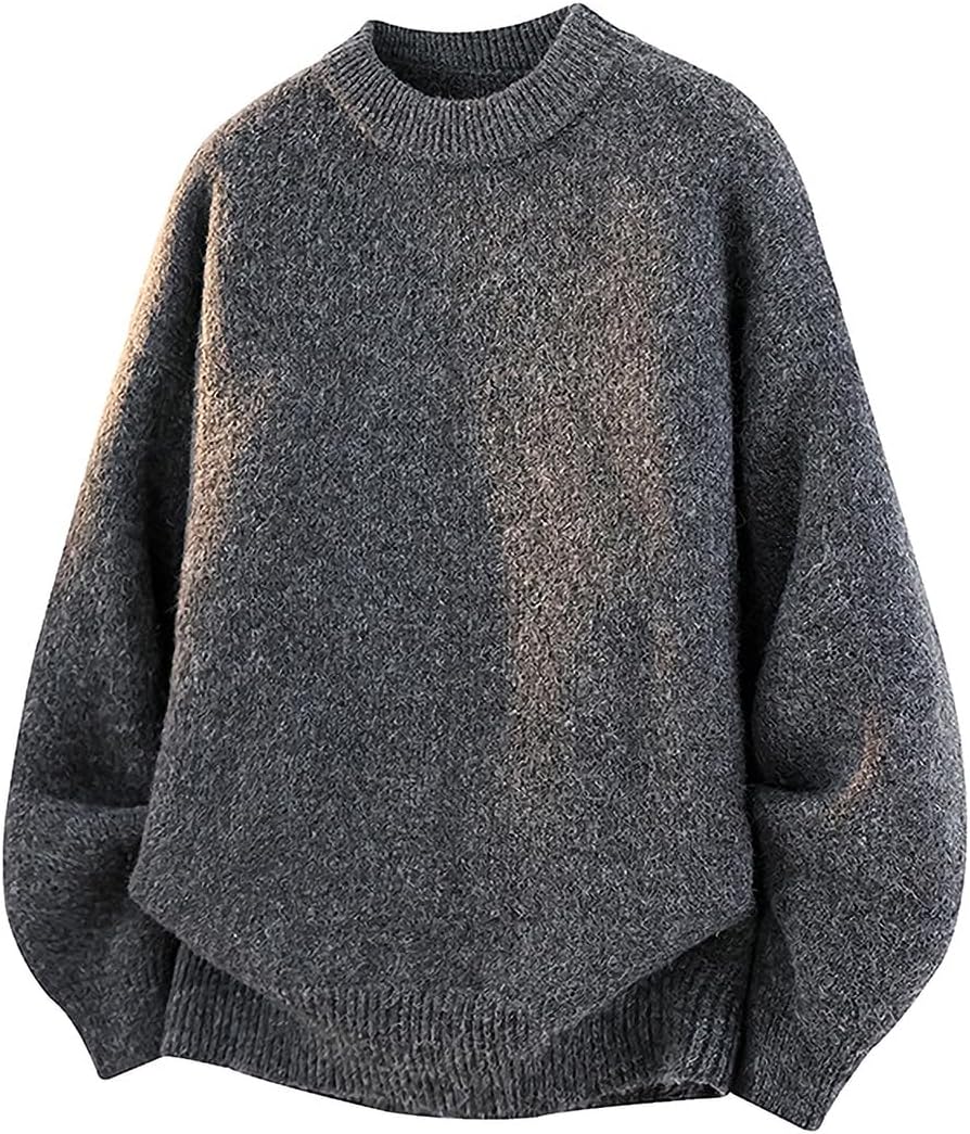 Oversized Cable Knit Sweater - Unisex Long Sleeve Jumper in a Relaxed Cut for Streetwear Through Winter - Patchwork Blue