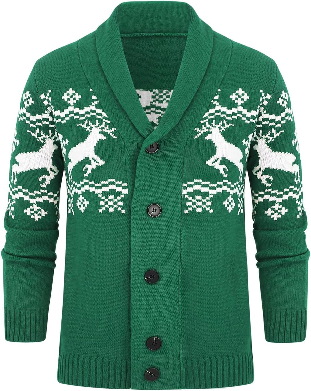 Men's Chunky Cable Knit Shawl Collar Cardigan - Loose Fit Button Down Sweater for Winter Fireside Evenings - Medium