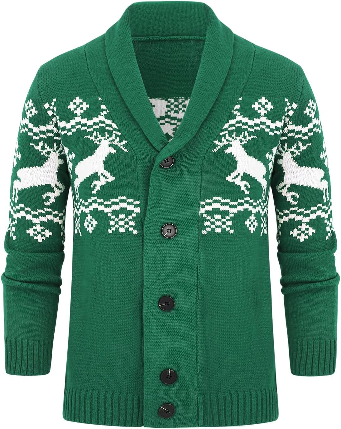Men's Chunky Cable Knit Shawl Collar Cardigan - Loose Fit Button Down Sweater for Winter Fireside Evenings - Medium