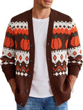 Men's Festive Knit Christmas Cardigan - Relaxed Fit Holiday Sweater for Christmas Parties and Gatherings - Small