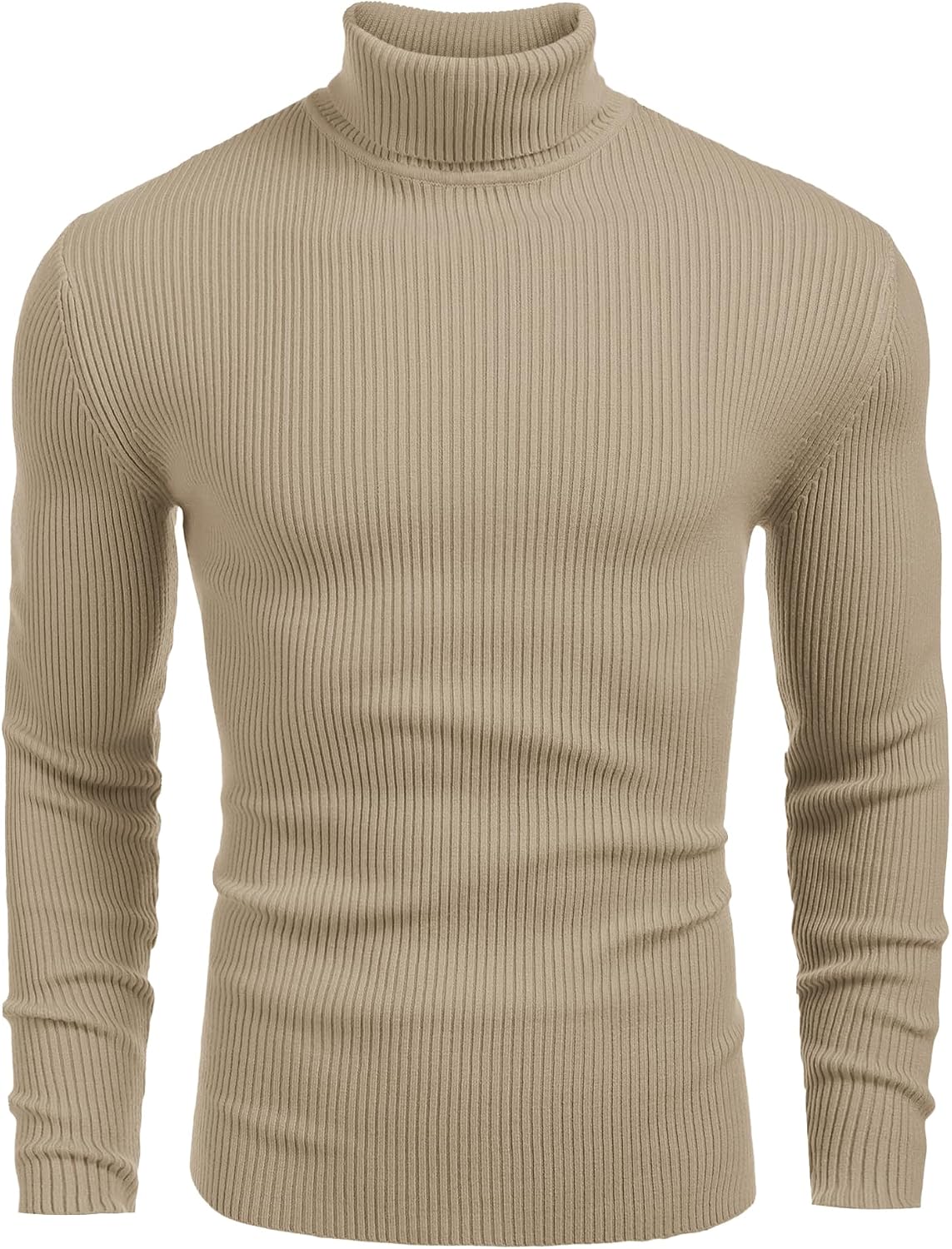 Men's Ribbed Knit Turtleneck Sweater - Slim Fit and Stretchy Pullover for Fall Workdays and Weekend Errands - Small (8)