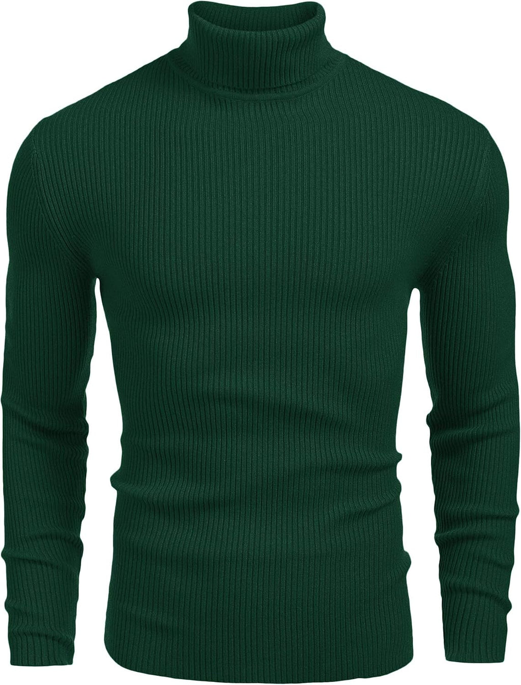 Men's Ribbed Knit Turtleneck Sweater - Slim Fit and Stretchy Pullover for Fall Workdays and Weekend Errands - Small (10)