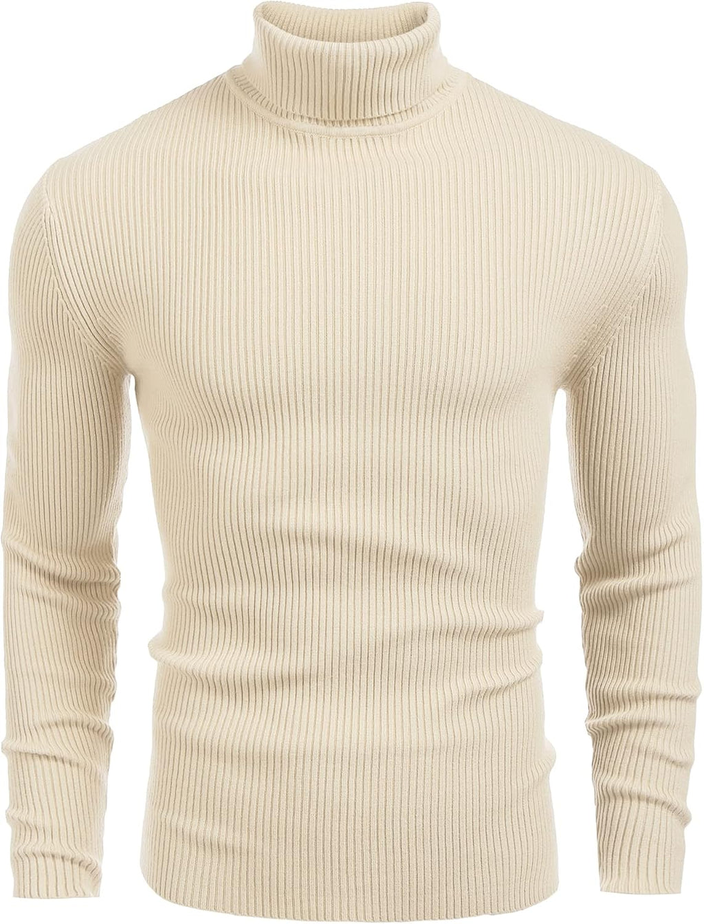 Men's Ribbed Knit Turtleneck Sweater - Slim Fit and Stretchy Pullover for Fall Workdays and Weekend Errands - Small (11)