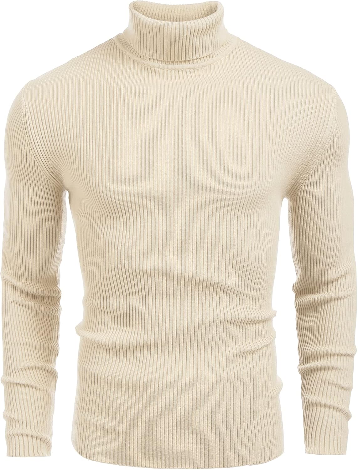 Men's Ribbed Knit Turtleneck Sweater - Slim Fit and Stretchy Pullover for Fall Workdays and Weekend Errands - Small (11)