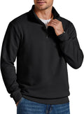 Men's Grid Textured Quarter Zip Sweatshirt - Mock Neck with Contrast Zipper and Relaxed Fit for Fall Days - Small