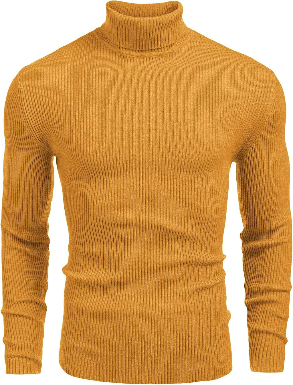 Men's Ribbed Knit Turtleneck Sweater - Slim Fit and Stretchy Pullover for Fall Workdays and Weekend Errands - Small (7)